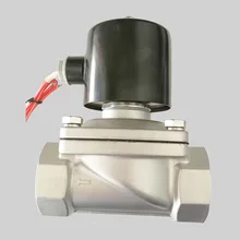 DN40 1-1/" 304 Электрический электромагнитный клапан из нержавеющей стали нормально закрытого типа мембранный клапан для воды, нефти, газа AC/DC