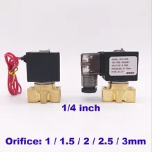 GOGO латунь воды мини Соленоидный клапан порт 1/4 дюймов 1/1. 5/2/2,5/3 мм нормально закрыть закручивание свинца 220 В пусковой клапан нулевого давления