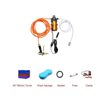 

12V 120W Car Washer Set 157PSI/11Bar High Pressure Variable-frequency Pump Vehicle-mounted 49FT Head Sprayer Tool Domestic