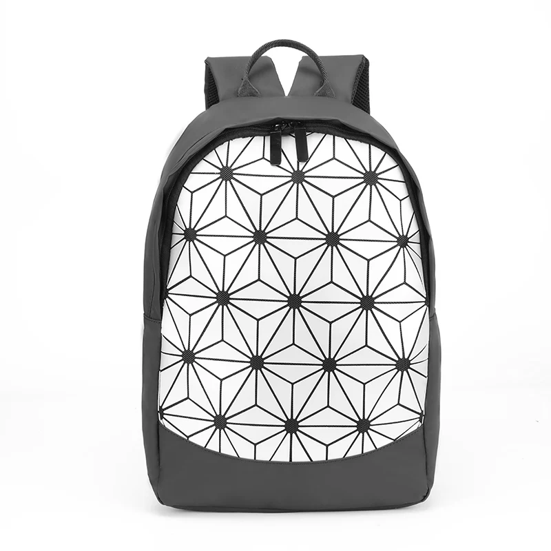 Модный женский рюкзак мужской геометрический рюкзак с отражающими вставками Новые складные дорожные сумки для школьный рюкзак голографические рюкзаки - Color: Silver B