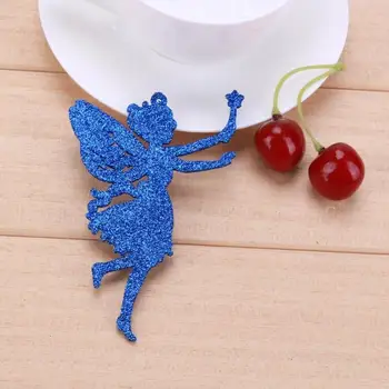 

12pcs/Lot 11cm Christmas Tree Ornaments Christmas Pendant Party Supply for Home Decor Glitter Powder Flower Fairy