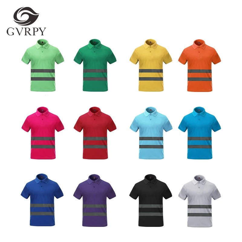 

Reflective Quick-drying PoloT-shirt Construction Safety Warning Clothing Short-sleeved Riding Vest Traffic Road Reflective Vest