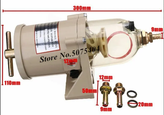 500FG 500FH Diesel Fuel Filter Oil/Water Separator Marine Boat Trucks 90GPH Boat Fuel Filter Marine Engine Water Separator