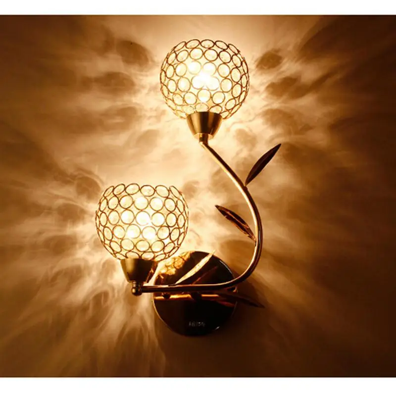 

E14 40W Bulb Modern Crystal Wall Lamp Creative Sconces LED Wall Light Lighting Fixtures For Home Bedroom Luminaire Wandlamp
