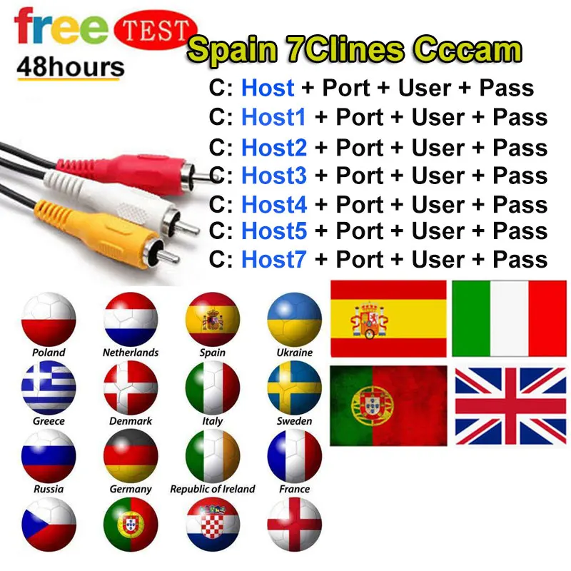 

1 Year CCcams Europe Cline Server cccam Cline for Power VU+ DVB-S2 Satellite TV Receiver via usb wifi Freesat V7 Gt media