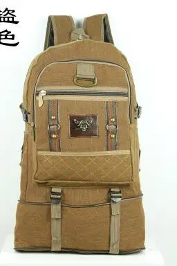 50л большой вместительный холщовый рюкзак для мужчин и женщин, рюкзак для путешествий, сумка для альпинизма - Цвет: Золотой