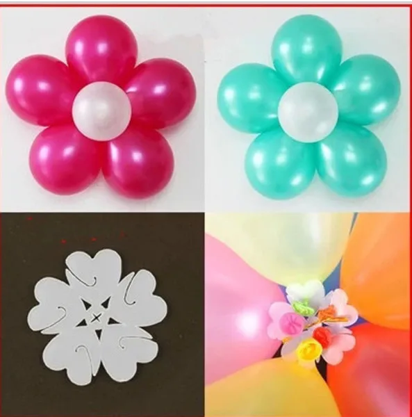 5pcs 7cm 6 Balloons flower shape clip Foil latex balloon Flower air