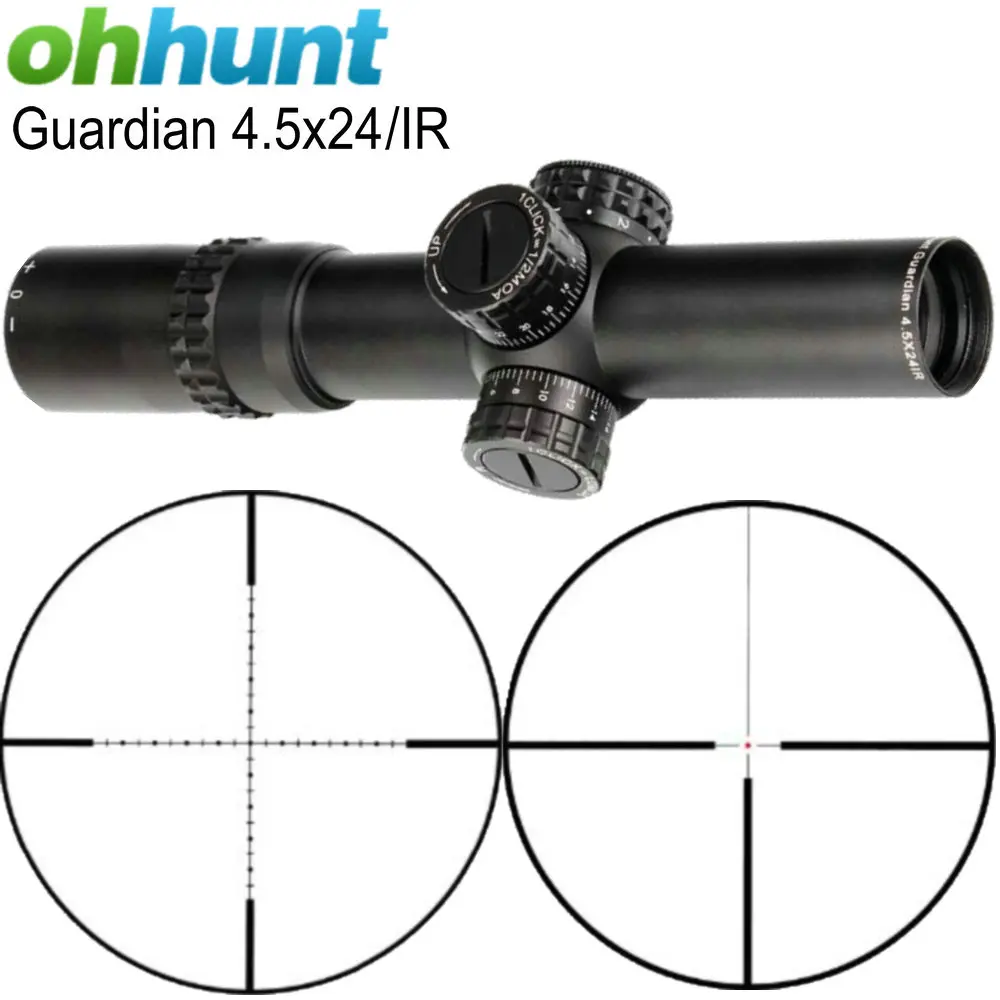 Ohhunt Guardian 4,5x24 Охота прицел 30 мм трубки тактический оптика 1/2 половина Mil точка сетка турели сброс