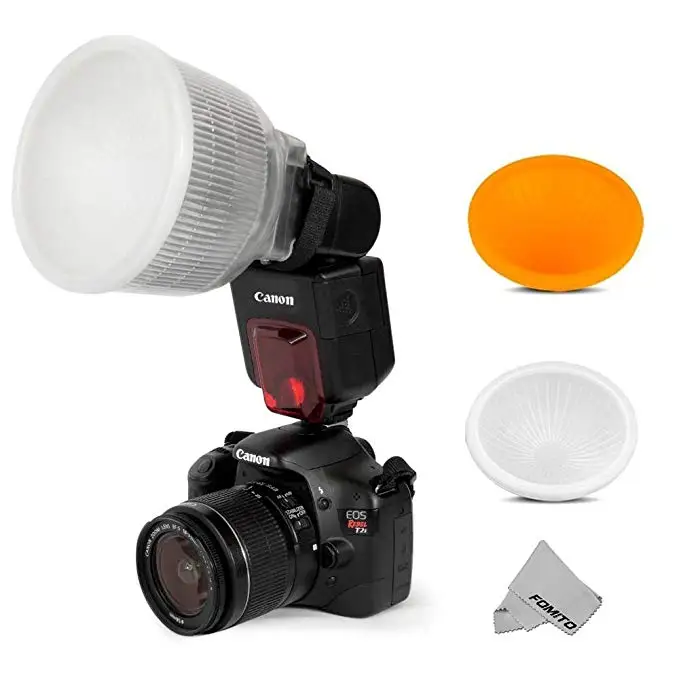 

Fomito Universal Cloud Lambency Flash Diffuser + Cover White & Orange Set for Flash Speedlite
