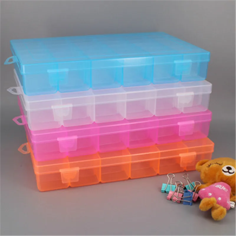 

36 Grids Practical Adjustable Compartment Plastic Storage Box Jewelry Earring Bead Screw Holder Case Display Organizer Containe