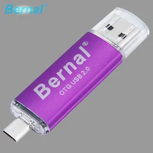 Bernal цветной OTG USB флэш-накопитель 8 Гб металлический смартфон стандарта OTG usb флешка 4 ГБ 8 ГБ 16 ГБ 32 ГБ 64 Гб двойной интерфейс USB диск 2,0
