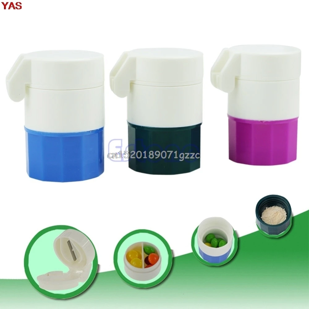 4 Layer Pill Medicine Crusher Grinder Splitter Tablet Divider Cutter