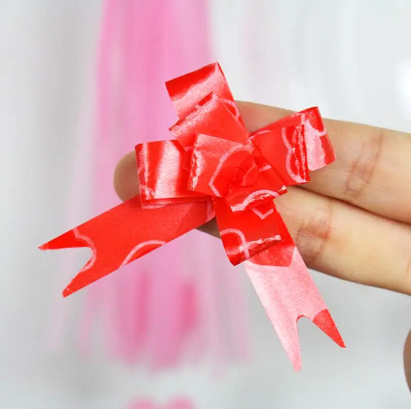 Подарочная упаковка лент с бантом 10 шт./лот подарочная упаковка свадебные принадлежности для дня рождения украшения дома DIY ленты вытягивания цветка - Цвет: red AX
