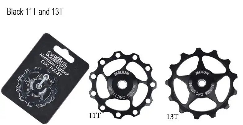 2 шт. 11 зуб MTB горный велосипед задний переключатель Запчасти ЧПУ Алюминиевый сплав 11 Т 13 т направляющее колесо натяжной шкив Jockey колесо