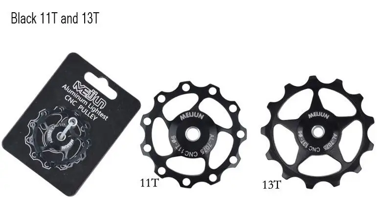 2 قطع 11 الأسنان MTB الدراجات الجبلية دراجة الخلفي Derailleur أجزاء CNC سبائك الألومنيوم 11 طن 13 طن دليل عجلة المهمل بكرة عجلة شدادة