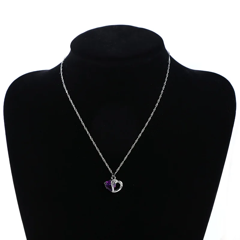 Мини ожерелье с подвеской в виде сердца, кристаллы из элементов SWAROVSKI, серебряное ожерелье с цепочкой, для женщин, детские ювелирные изделия