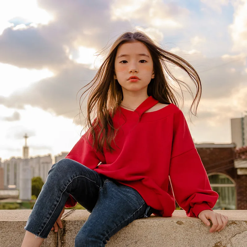 

Baby Autumn Shirt Kids Winter Clothes 2018 New Long-sleeved Red Thickened Cotton Girls Sweatshirt Children Tops Fashion,#3629