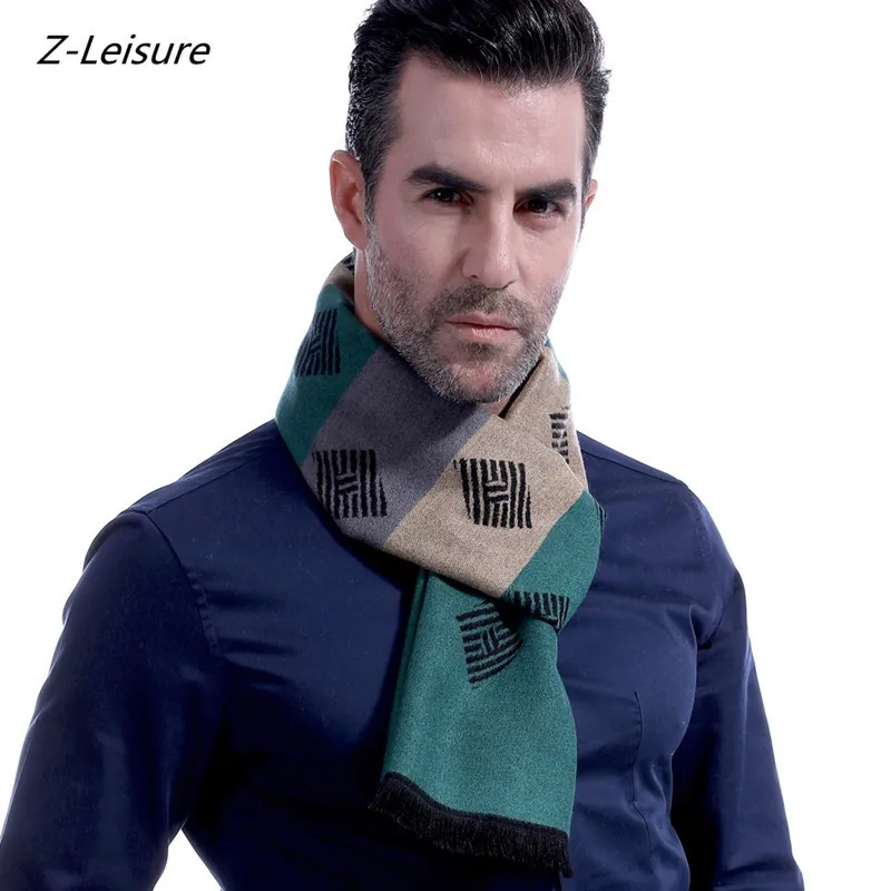 Striped Scarves Luxury Shawl Warm Wrap Imitation Cashmere Business