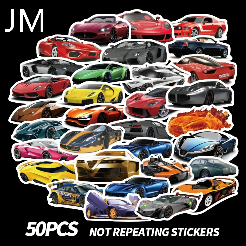

50Pcs / Set Supercar Car Fan Stickers Notebook Luggage Toys Motorcycle Stickers Children Gifts