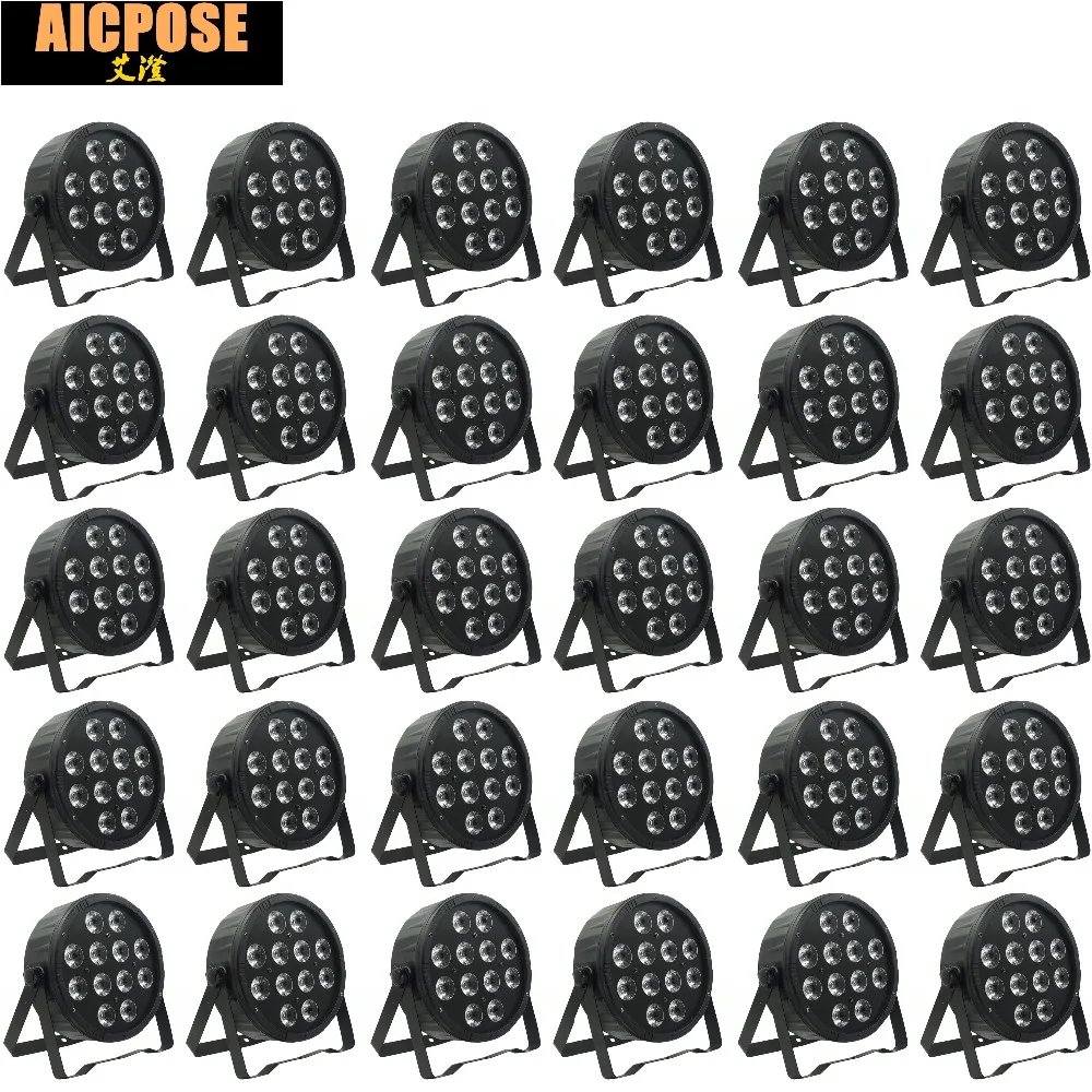 30 шт./лот 12x12 Вт светодиодные прожекторы Par RGBW 4 в 1 12*12 ABS материал плоский par led dmx512