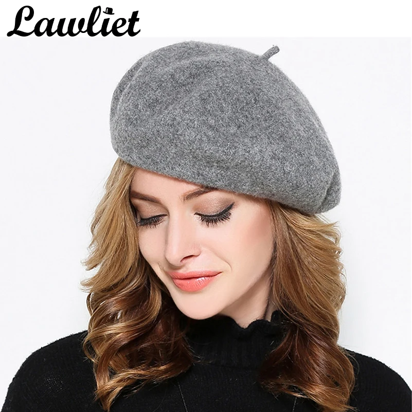Women Beret Winter Cap Stylish Pure Wool Warm Beret Hat High Quality