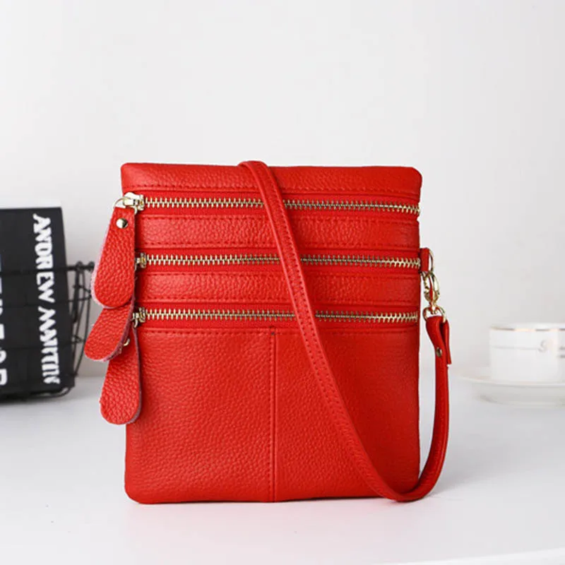 Из натуральной кожи в стиле ретро Для женщин Курьерские сумки маленький Shouolder клатчи Сумки Модельер из натуральной кожи Crossbody сумки - Цвет: Красный