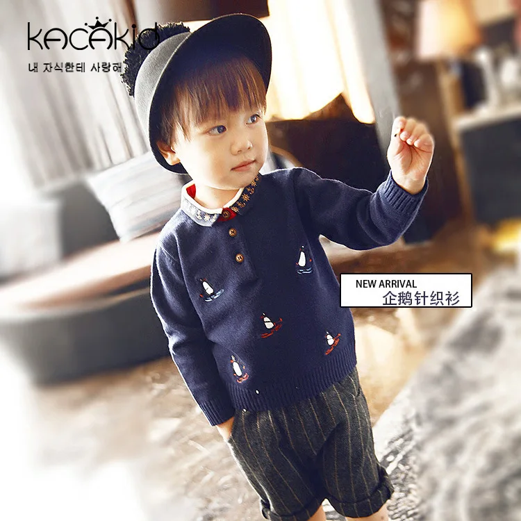 KACAKID Winter Baby Boys Sweaters Fashion Knitted Children Kids Baby Boy Sweaters Cotton