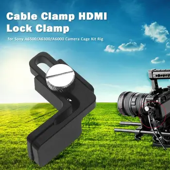 

HDMI Camera Cage Cable Lock Clip Clamp Aluminum Alloy Protector 1/4''-20 Screw for Sony A6500/A6300/A6000 Kit Rig