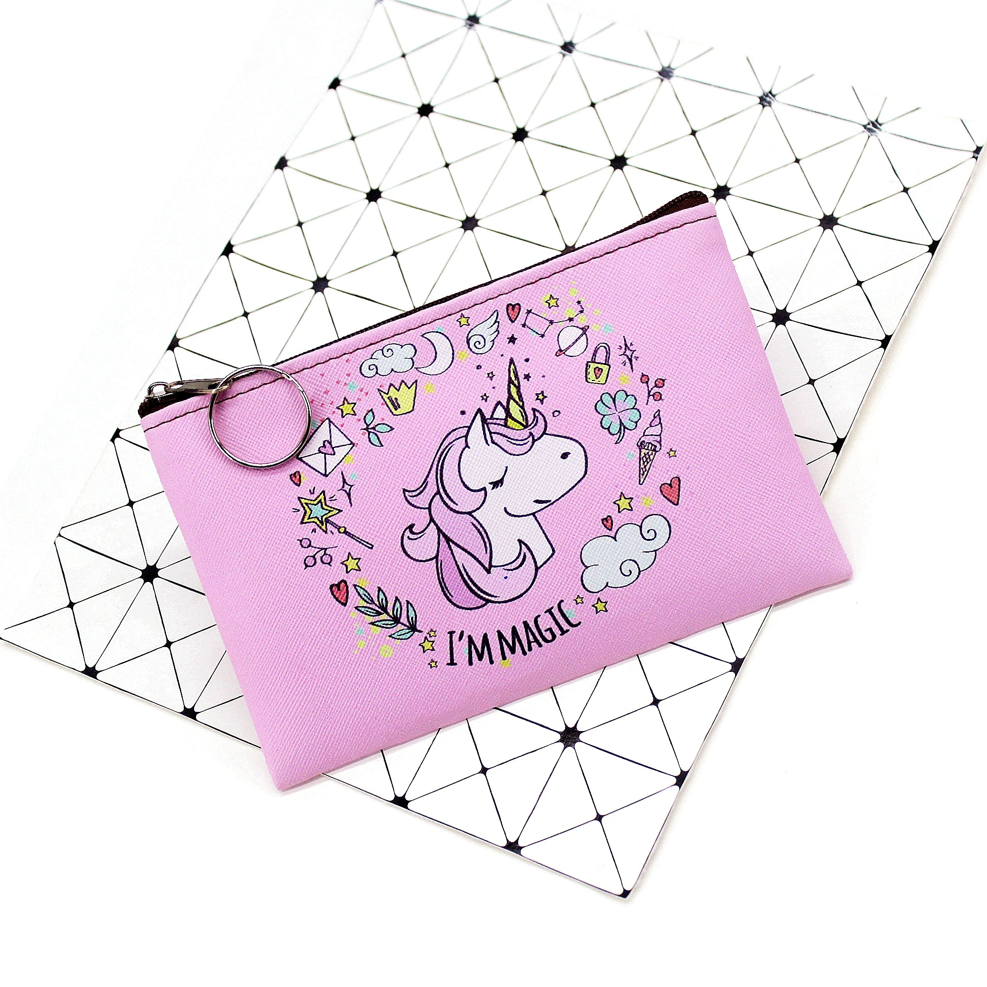 Unicorn 7 Мультяшный единорог, кошельки для монет, женские мини-кошельки, милый держатель для карт, Дамский ключ, сумки для денег для девочек, кошелек для девочек, Детский кошелек - Цвет: Unicorn 7
