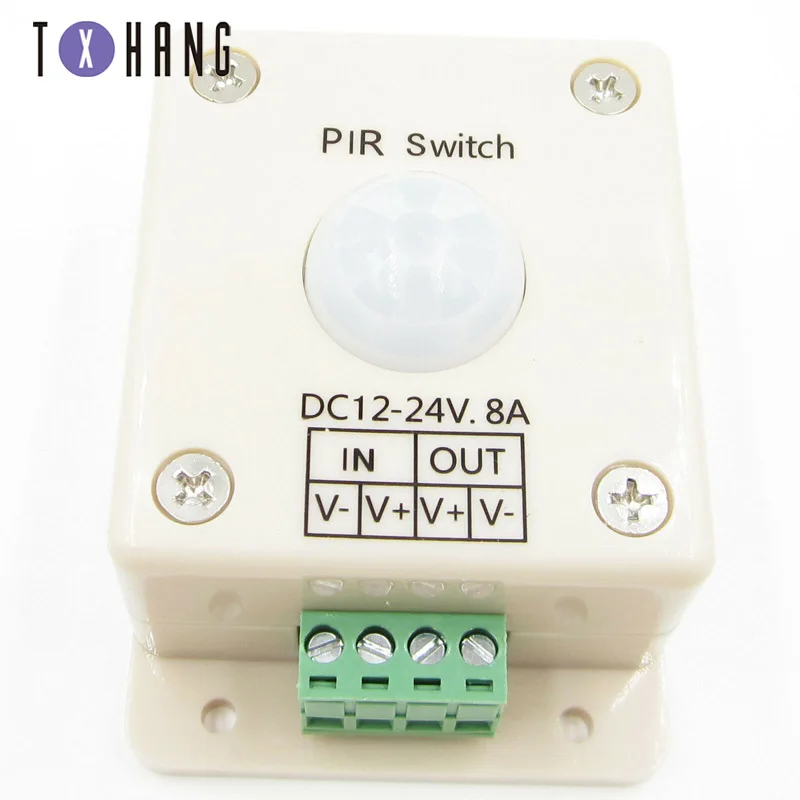 

DC 12V 24V 8A PIR Sensor Switch Mini PIR Infrared IR Motion Sensor Detector Switch Module for LED Strip Light