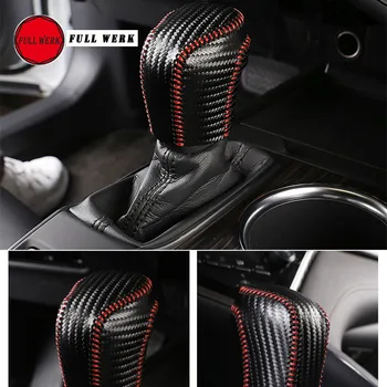 

1 piece Hand Sewing Leather Car Styling Gear Shift Knob Cover Trim for Camry 2018 Interior Accessories