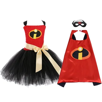 

Superman Tutu Dress Children Knee Length Girls Cartoon Birthday Party Cosplay Superhero Dress Kids Christmas Halloween Costume
