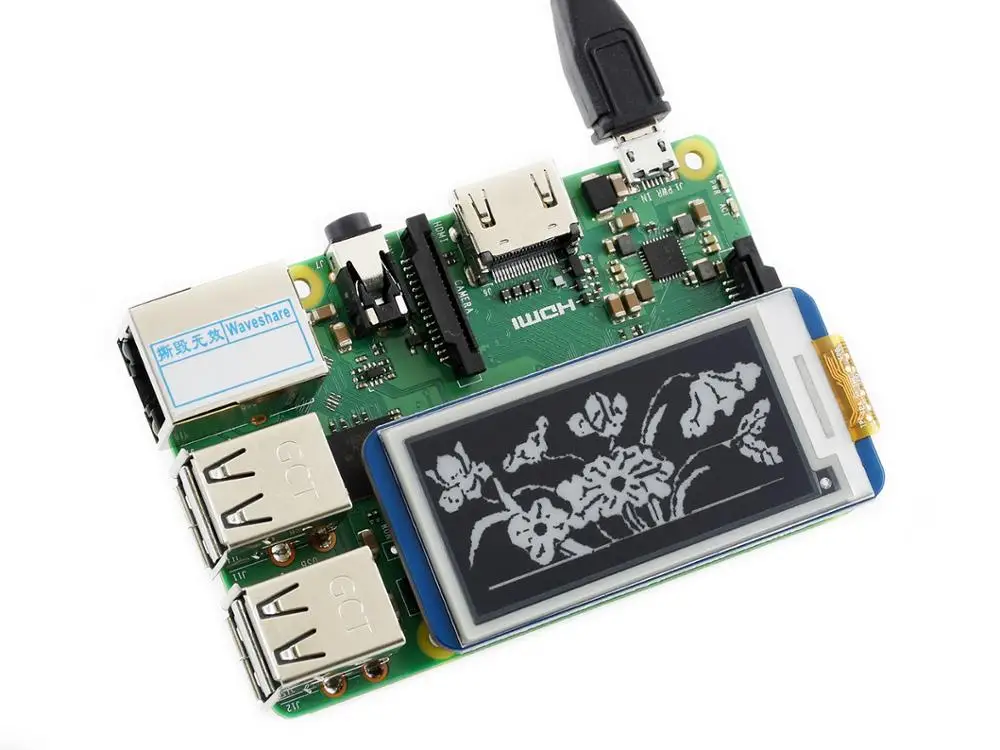 WS 2,13 дюймовый дисплей E-Ink HAT SPI e-paper для Raspberry Pi Zero/Zero W/Zero WH/2B/3B/3B + поддерживает частичное обновление 250x122