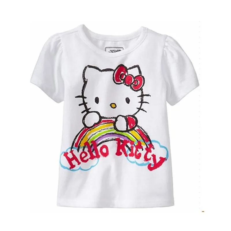 Брендовая летняя модная футболка с рисунком для девочек хлопковые футболки с круглым вырезом и короткими рукавами для девочек милые детские топы