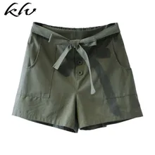 Womens Summer High Waist Wide Leg Cargo Shorts Lace Up Bow Tie Solid Color Loose Three Buttons Trousers With Large Pockets Womens Summer High Waist Wide Leg Cargo Shorts Lace Up Bow Tie Solid Color Loose Three Buttons Trousers With Large Pockets