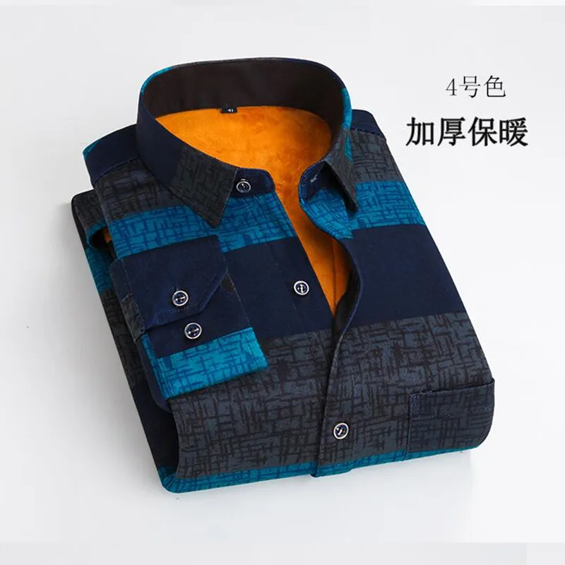Meilleur 2018 nouveau automne et d hiver hommes de chemise chaude et en peluche hommes de chemise à manches longues, hommes de chemise à carreaux L 4XL