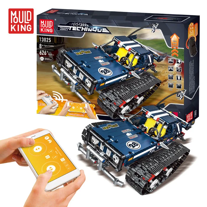 

Mouldking Lepin Technic DIY Bricks RC Remote Control Suspension Vehicle Building Blocks Kits app control 13025 Tracked Racer Car