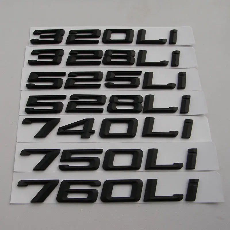 10pcs Matte Black ABS Number Letters Word Car Trunk Badge Emblem