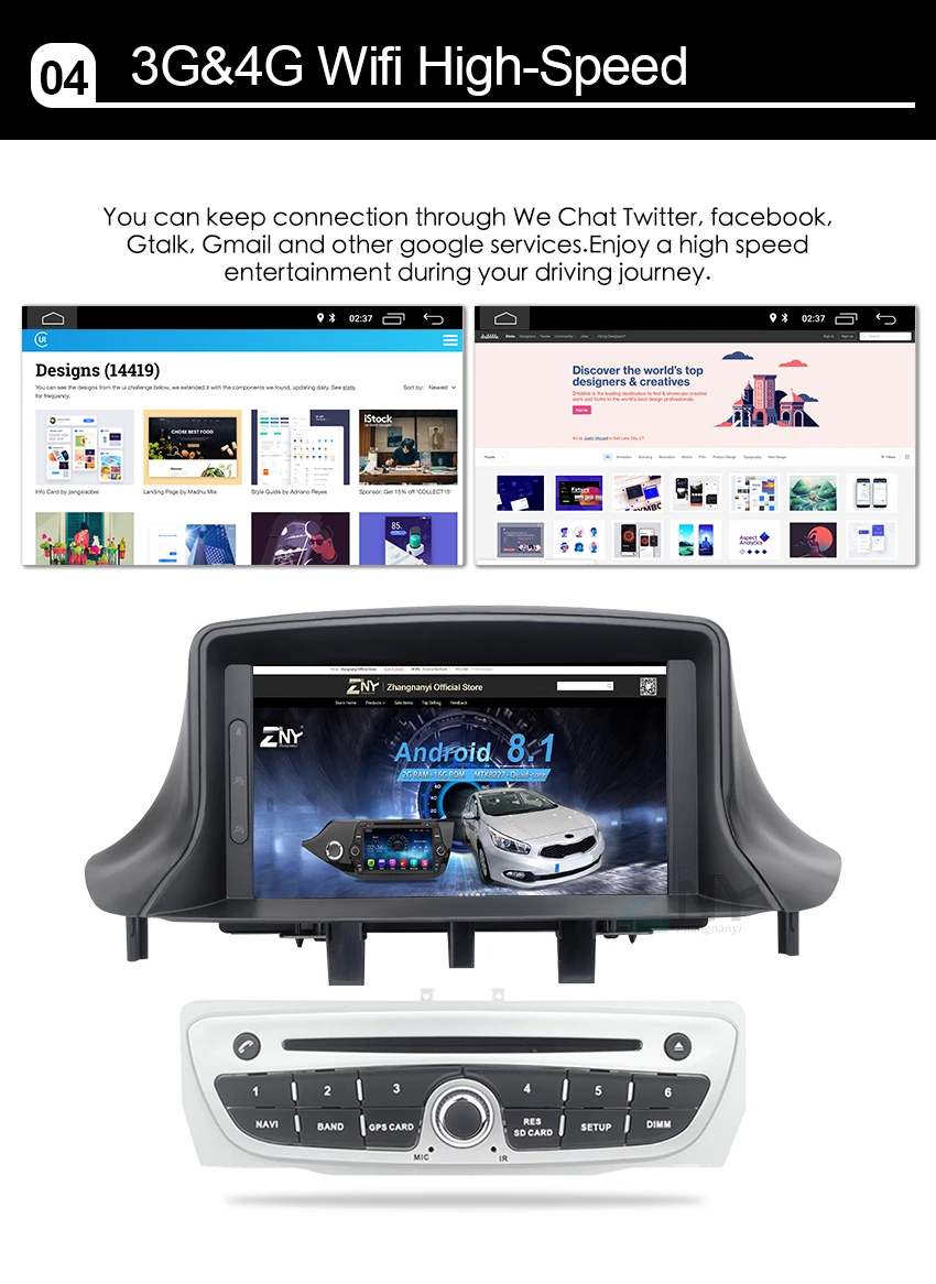 Excellent 7" HD Android 8.1 Car DVD For Renault Megane 3 2009 2010 2011 2012 2013 2014 2015 Fluence Radio WiFi GPS Navigation Rear Camera 6