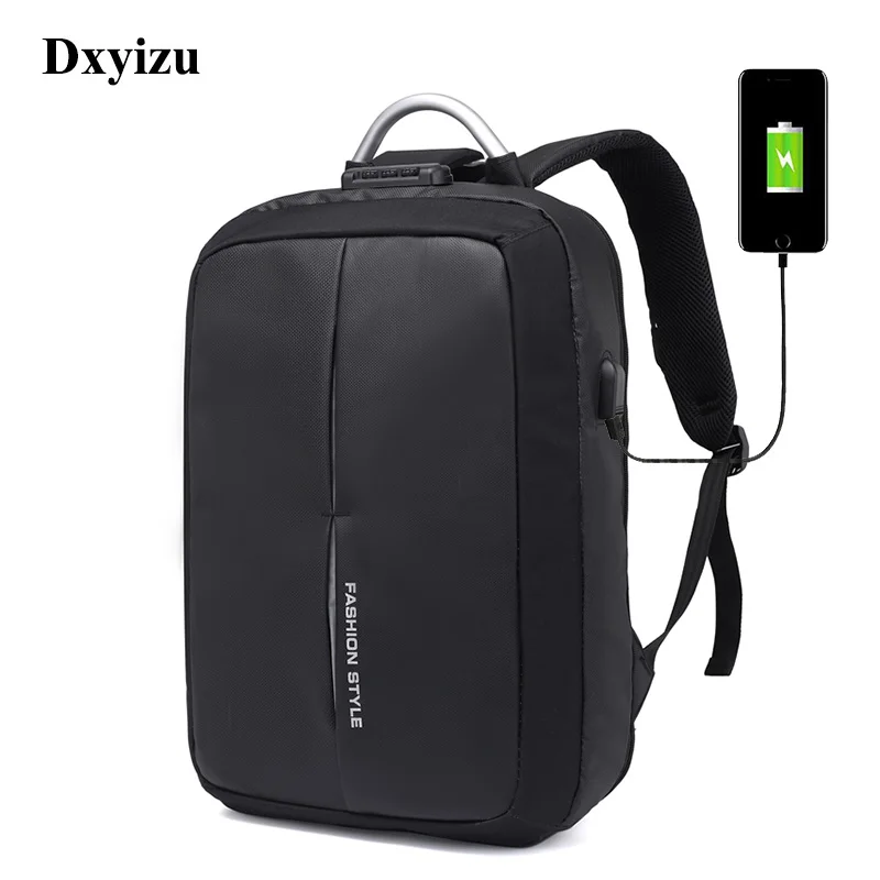 Новинка 2020 мужской рюкзак DXYIZU с защитой от кражи и USB подзарядкой деловой для