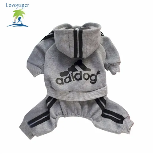 Lovoyager мягкий флис Adidog Pet свитера-худи комбинезоны щенок чихуахуа одежда XS/XXL - Цвет: Серый