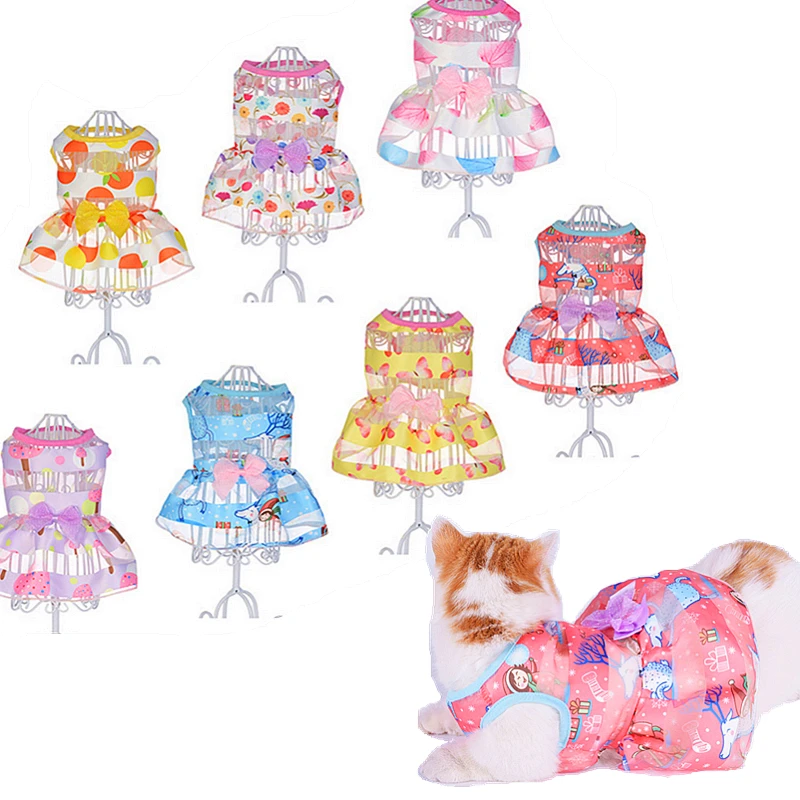 

Summer Cats Dresses Clothing for Pet Dog Cat Clothes Pet Dress Clothing Sweet Skirt Dress for Cats Dog Shirt Vest for Pet Cat 30