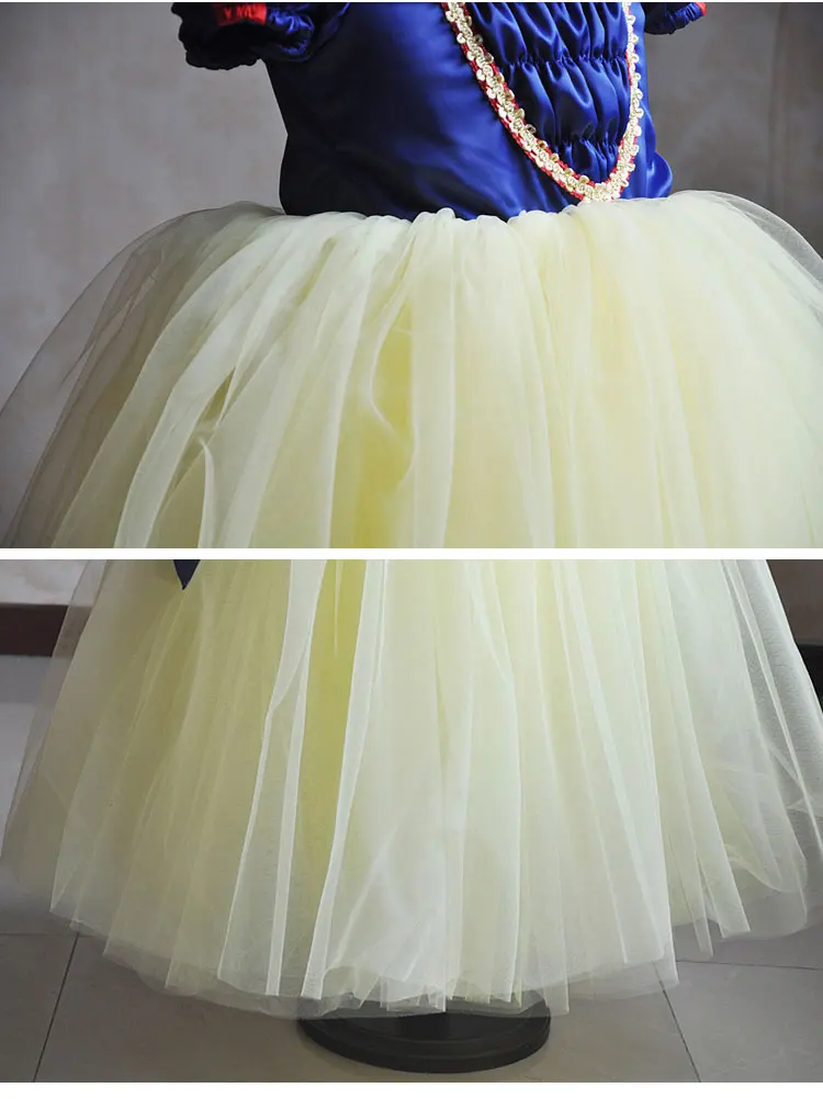 Обувь для девочек Платья для женщин костюм Белоснежка обеденный платье Маленькая принцесса Косплэй вечернее изящное платье