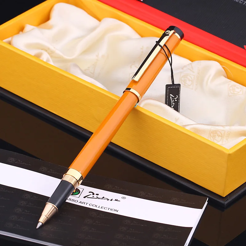 Pimio 908 Fashion Orange and Gold Clip 0.7mm Black Ink Refill Roller Ball Pen with Original Gift Box Ballpoint Pens for Gift цена Pimio 908 Fashion Orange and Gold Clip 0.7mm Black Ink Refill Roller Ball Pen with Original Gift Box Ballpoint Pens for Gift цены онлайн