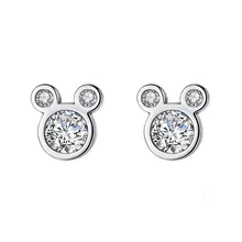 Модные детские серьги-гвоздики из чистого серебра 925 с цирконием, милые мини-мышки для маленьких детей, милые подарочные серьги для девочек, женские корейские ювелирные изделия