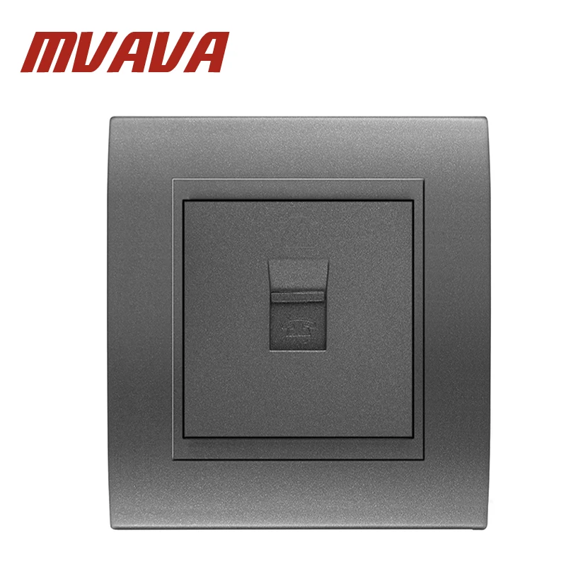 

Free shipping MVAVA Telephone TV wall socket,Luxury Decorative chromed PC panel single port RJ11 TEL wall outlet