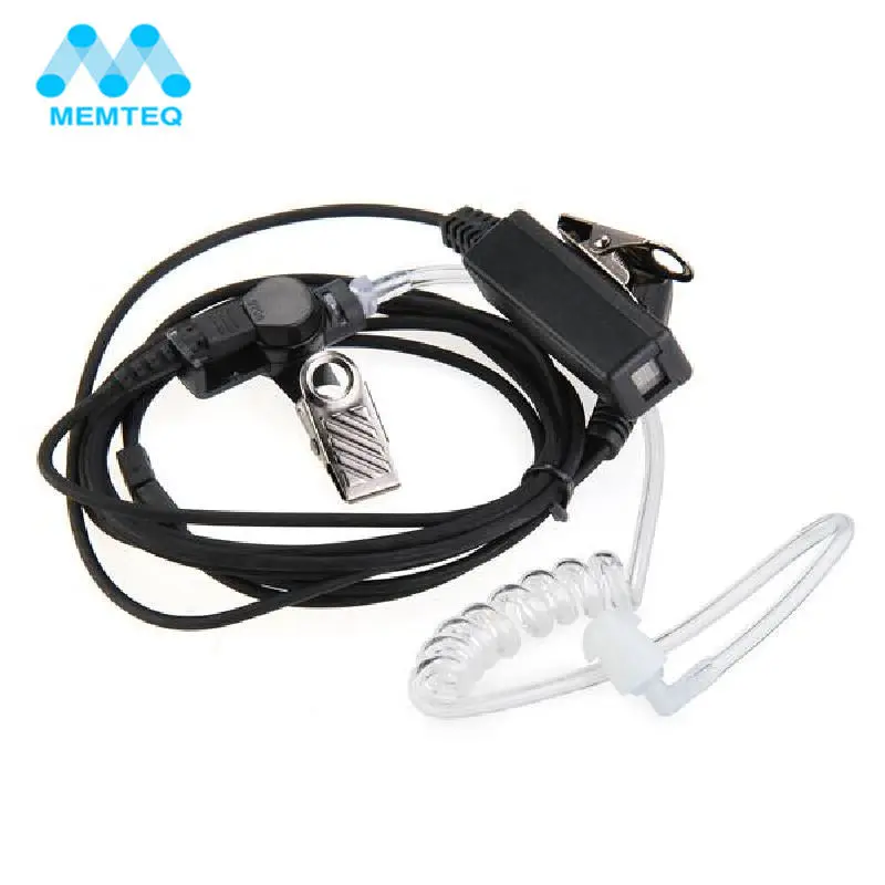 MEMTEQ Security Headset Clear Tube Walkie Talkie Phone Security