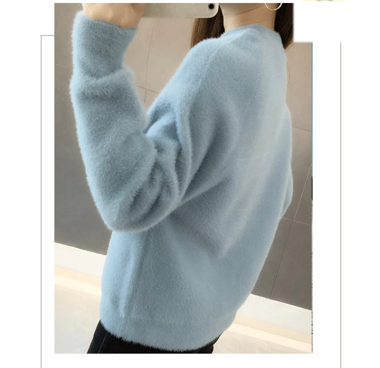 Модный кашемировый вязаный свитер женские Топы осень зима водолазка пуловеры женский длинный рукав Однотонный свитер