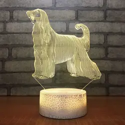 Новинка Детские Спальня прикроватной тумбочке светодиодный 3d-ночник Polly собака настольная лампа USB собака светильник творческий лампа в
