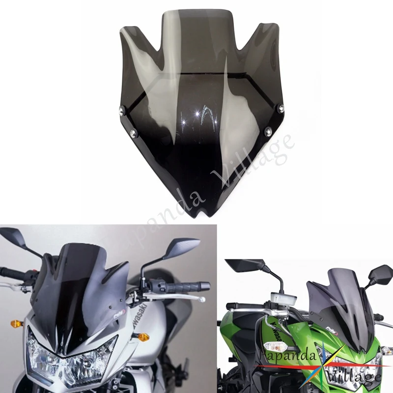 

Papanda Black Motorbike Windshield Windscreen w/Bracket for Kawasaki Z750 Z750R 2007-2012